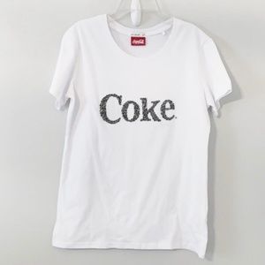 Cotton On Coke Silver Beaded Graphic Tee Size L